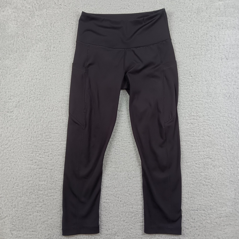 90 Degree by Reflex Leggings Women S Black High Rise Side Pocket Crop RN 144527